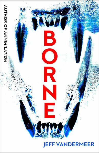 The title is spelled vertically in red letters in the maw of an unspecified beast.