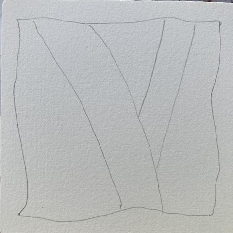 The start of my tile showing a V-shaped string