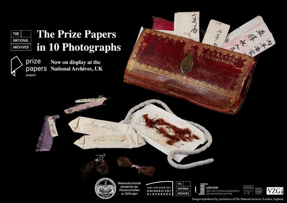 Exhibition flyer: The Prize Papers in 10 Photographs

Picture: Stamped with the name of its owner, the Dutch merchant Jan Bekker Teerlink, this wallet was with him when he sailed from the Cape of Good Hope to Batavia and Canton between 1800 and 1804. He collected and tucked away samples of Indian chintz and Chinese silk, dozens of packets of seeds, peppercorns, and an undelivered letter in Cantonese.

Red leather wallet: Prize Papers Project, ref. The National Archives, EXT 11/140.