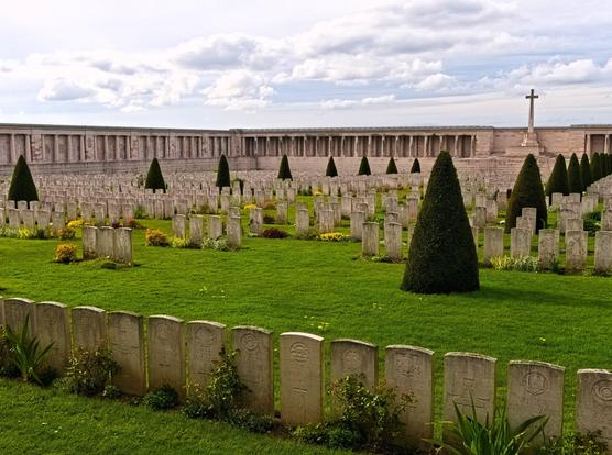 Gravestones, gravestones, gravestones. This pictures shows the left part of the site.