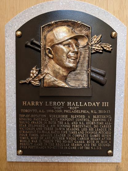 Roy Halladay's HoF plaque