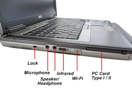 A Dell laptop listing its various ports. Among them is an IrDA transceiver.