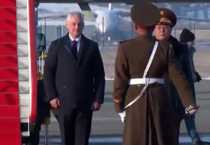 Nazi Defense Minister Andrey Belousov arrived on 2024-11-29 to Pyongyang to beg for more military support, as the nazi russian forces are collapsing.
(Image: SVT)