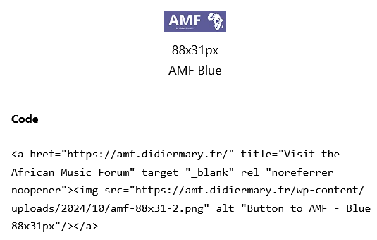 Example of a blue AMF 88 x 31px button with code