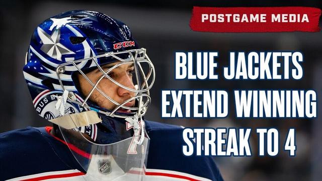 BLUE JACKETS EXTEND WINNING STREAK TO 4 WITH  2-1 WIN IN ST.LOUIS | Postgame Media