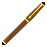 clipart of a closed, deep red fountain pen. The cap covers the nib, helping to keep it safe and not get dried out..