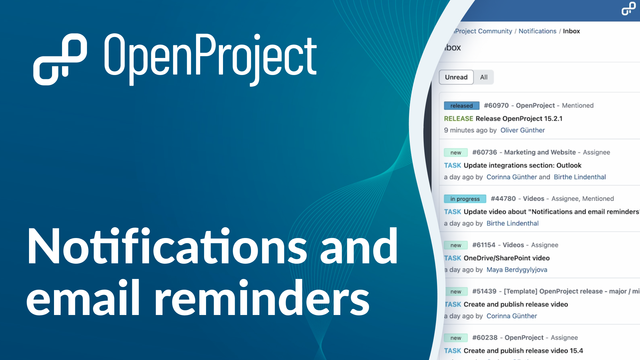 OpenProject Notifications & Email Reminders