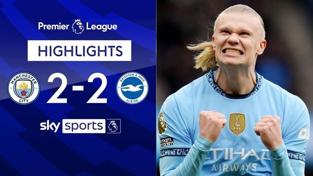 Haaland breaks another record but Man City held by Brighton | Man City 2-2 Brighton | EPL Highlights