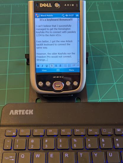 The Dell Axim X51V has Word Mobile loaded up and it reads: It’s a Keyboard Bonanza! And then proceeds to detail what we covered in the earlier posts.