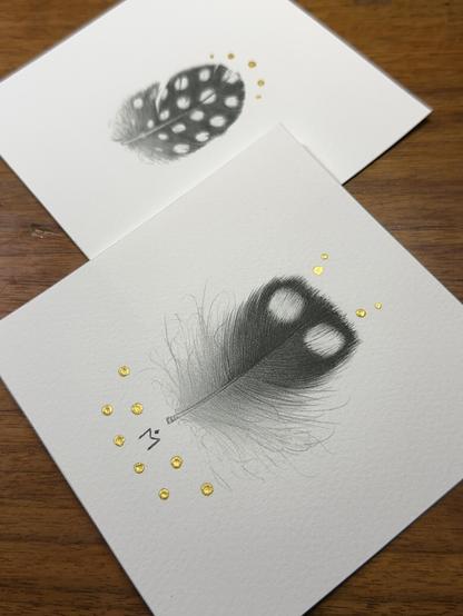 Embellished feather prints