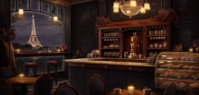 AI picture of a Parisian cafe - signifying a friendly place to read by yourself.