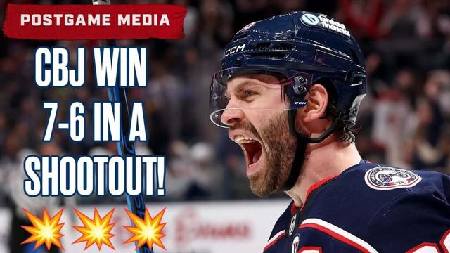 WILD GAME IN COLUMBUS! BLUE JACKETS COME BACK TO WIN 7-6 IN A SHOOTOUT! 💥💥💥 | Postgame Media