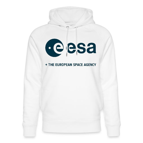 A white ESA sweatshirt with the words "ESA, the European Space Agency" written on it.