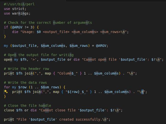 #!/usr/bin/perl
# save as 'create_data.pl'  and then run as
# ./create-data.pl test.txt 1 2147483648
use strict;
use warnings;

# Check for the correct number of arguments
if (@ARGV != 3) {
    die "Usage: $0 <output_file> <num_columns> <num_rows>\n";
}

my ($output_file, $num_columns, $num_rows) = @ARGV;

# Open the output file for writing
open my $fh, '>', $output_file or die "Cannot open file '$output_file': $!\n";

# Write the header row
print $fh join(",", map { "Column$_" } 1 .. $num_columns) . "\n";

# Write the data rows
for my $row (1 .. $num_rows) {
    print $fh join(",", map { "${row}_$_" } 1 .. $num_columns) . "\n";
}

# Close the file handle
close $fh or die "Cannot close file '$output_file': $!\n";

print "File '$output_file' created successfully.\n";
