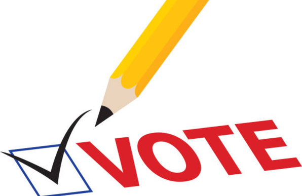 A graphic shows a stereotypical little yellow pencil checking a box next to the word "vote." 
Graphic lifted from iStockPhoto