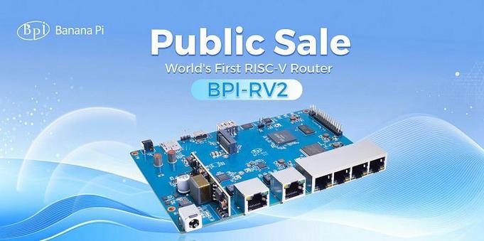 Banana Pi BPI-RV2 RISC-V Router board public sale，World‘s first RISC-V Router board,OpenWrt support
https://docs.banana-pi.org/en/BPI-RV2/BananaPi_BPI-RV2
#router #gateway #network #riscv #openwrt #bananapi #raspberrypi