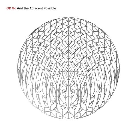 Actual cover art for OK Go's latest album, And the Adjacent Possible, which looks like a series of interlocking circles forming a sphere.
