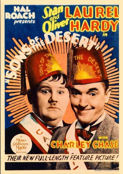 Four posters for the 1933 pre code, Laurel and Hardy comedy “Sons of the Desert” from The USA, Sweden, Denmark and France.