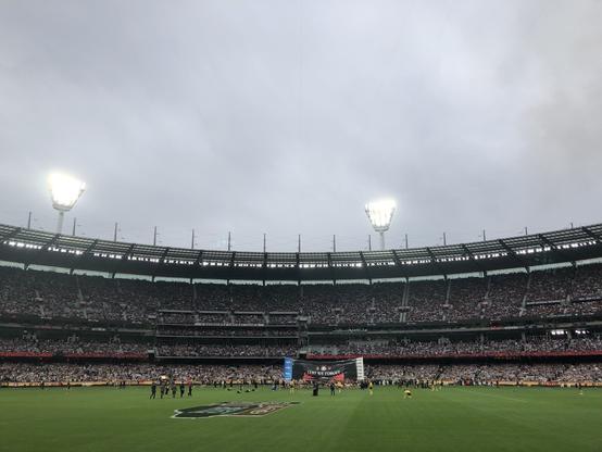 2025APR25

AFL at the MCG. 

While the Rugby across the road ignored “Welcome to Country”, literally across the “Welcome to Country” was listened and celebrated.