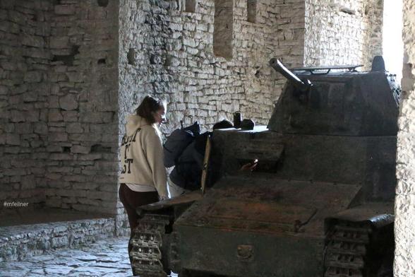 people outside the tank
