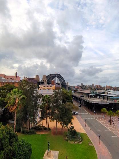 Sydney Harbour Bridge, as seen from the roof of the Museum of Contemporary Art.