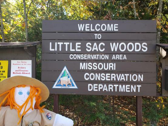 Ranger Sarah Is at the Little Sac Wood Conservation Area in Missouri. She is here to hike the trails.
— at Little Sac Woods Conservation Area.