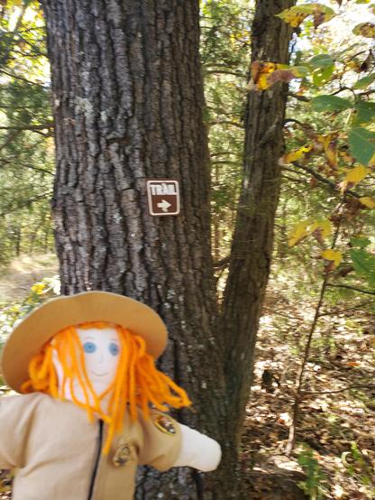 Ranger Sarah makes the turn on her hike.
— at Little Sac Woods Conservation Area. Missouri.