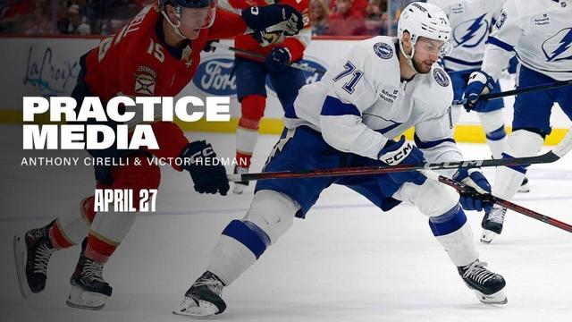 Anthony Cirelli & Victor Hedman | Practice Media | 4.27.25
