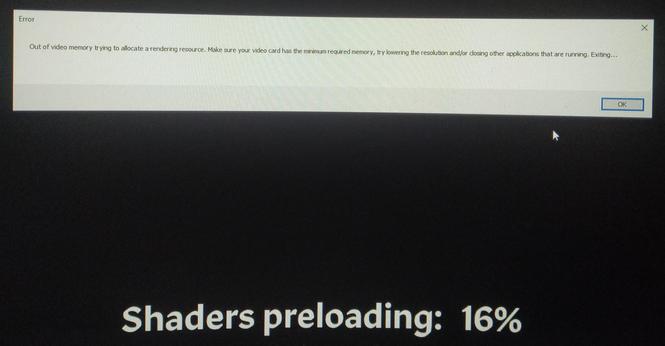 Insufficient Vram error while preloading shaders for The Elder Scrolls IV: Oblivion remastered