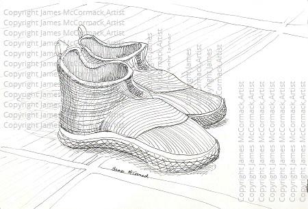 G.
Shoes, drawing by James McCormack, Artist.