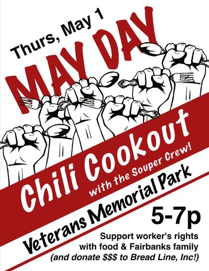 ALT
May Day chili cookout
#Fairbanks 
#Solidarity
#MayDay2025