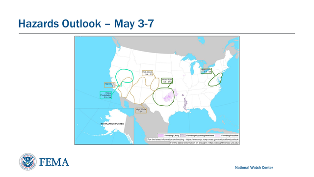 National Watch CenterHazards Outlook – May 3 -7