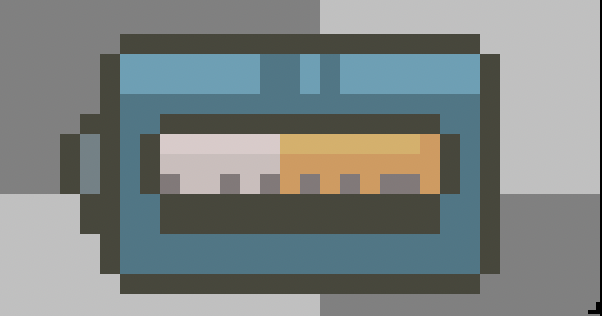 pixel art battery at half power