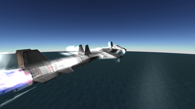 A three-stage spaceplane starting its journey by picking up speed with airbreathing engines