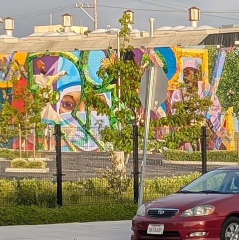 A panel of a mural across from Juan's Place, Berkeley