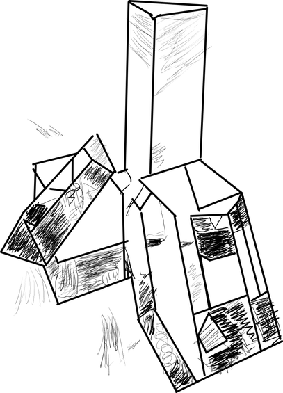 My sketch of the album art. There's no PHILLIP GLASS text in my version, but I traced the major outlines and then tried to freehand the overall impression of the piece using line thickness variation, but no color.