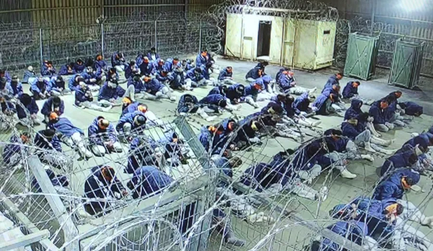 Palestinian detainees in Sde Teiman. It's no surprise people died there. The wonder is that people survived. 

Photo: Breaking the Silence