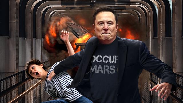 Elon Musk Pushes Child Aside On Way To Escape Pods As Starbase Collapses