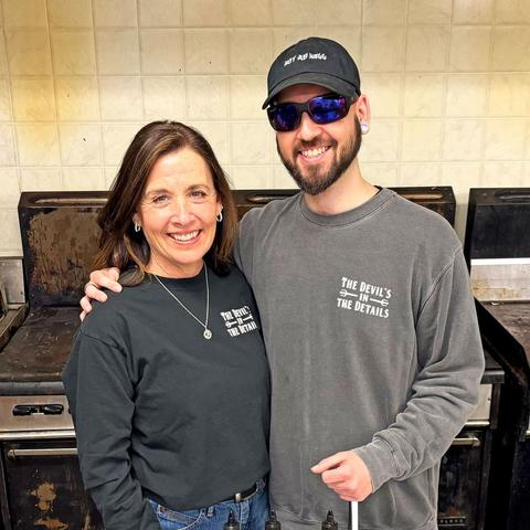 Lana Doucette with her son Jacob Wilkinson.