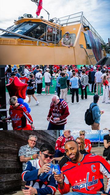 A photo collage from today's Game 3 Watch Party at Transit Pier at The Wharf.