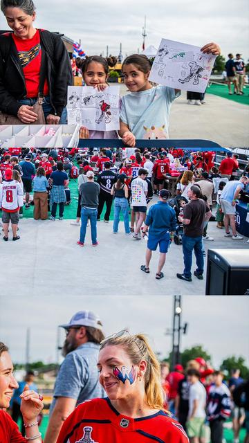 A photo collage from today's Game 3 Watch Party at Transit Pier at The Wharf.