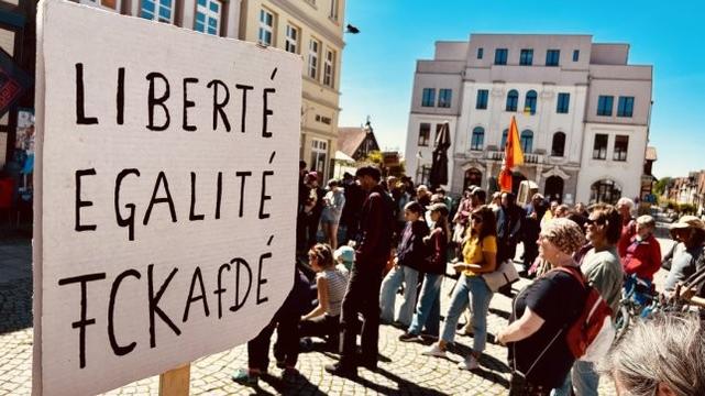 Nach Einstufung der AfD als gesichert rechtsextremistisch fordern rund 150 Menschen in Dannenberg ein Verbot der Partei