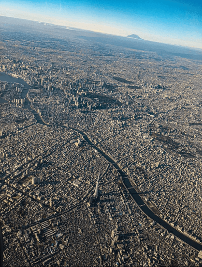 An aerial view of Tokyo.