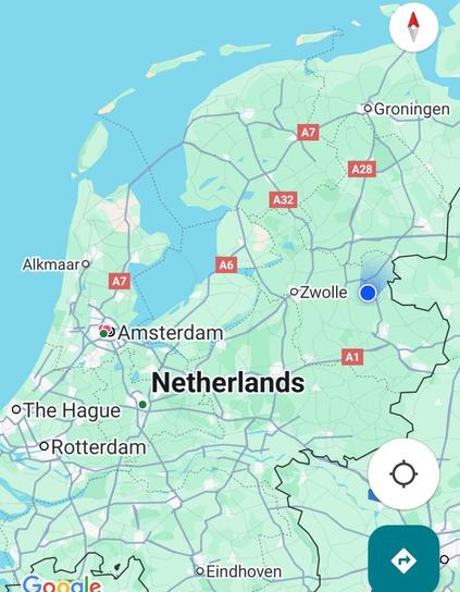 Google maps indicating that I'm in the middle of nowhere Netherlands