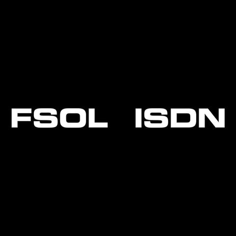 The cover art for the 30th anniversary edition of The Future Sound Of London's album, ISDN.

The cover is plain black, with FSOL ISDN at the centre in white in the Eurostile extended font.