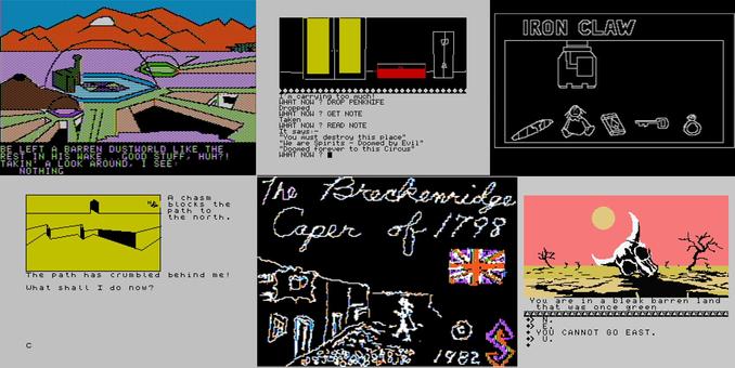 collage of screens from adventure games