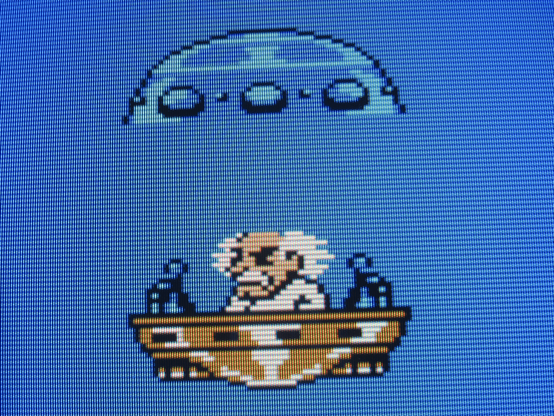 The nefarious Doctor Wily escapes in his personal hover craft.