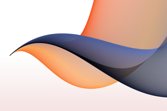 Here 1024 individual cubic polynomials were drawn. Artwork resembling a bluebird. Black, blue and orange shades.