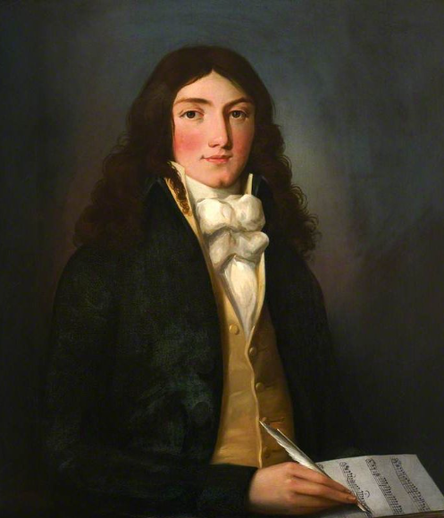 A painting of Louis Spohr writing music (unknown source)
Louis Spohr, compositeur, violoniste, chef d'orchestre et pédagogue (Brunswick, 5 avril 1784 - Cassel, 22 octobre 1859).  
Spohr's Second Double Quartet dates from 1827.
