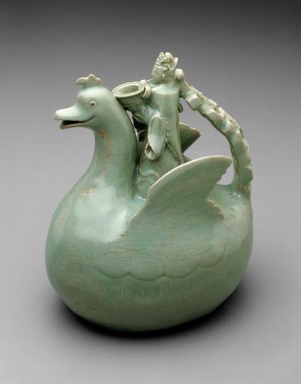Bird Shaped Ewer with Daoist Priest Goryeo dynasty (918–1392) Korea [1686x2152]